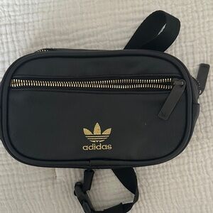 Adidas Men's Black Belt Bag with Gold Logo
